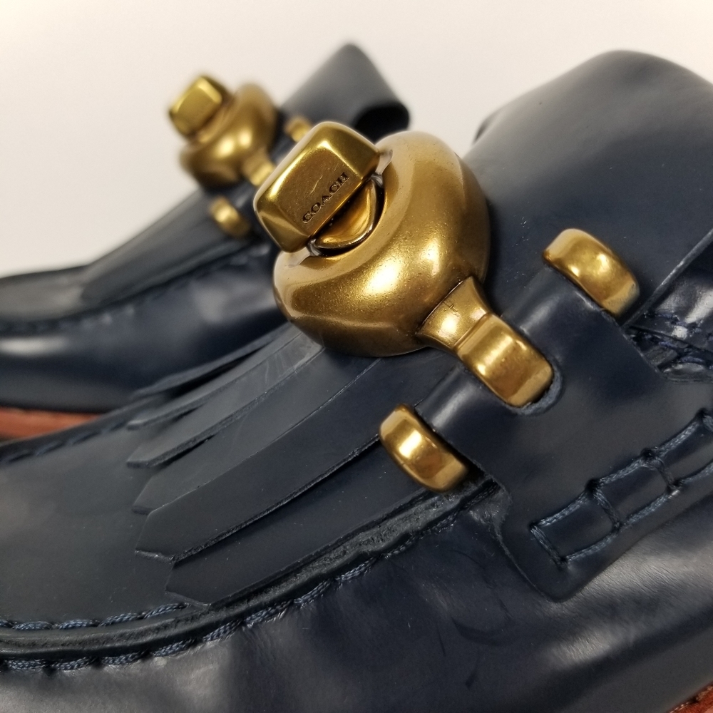 Coach blue turnlock slide mules with fringe - Picture 5 of 9